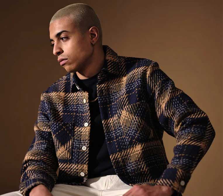 WAX LONDON フラワースタンプジャケット　ネイビー　サイズL WAX LONDON フラワースタンプジャケット ネイビー サイズL Men's Navy